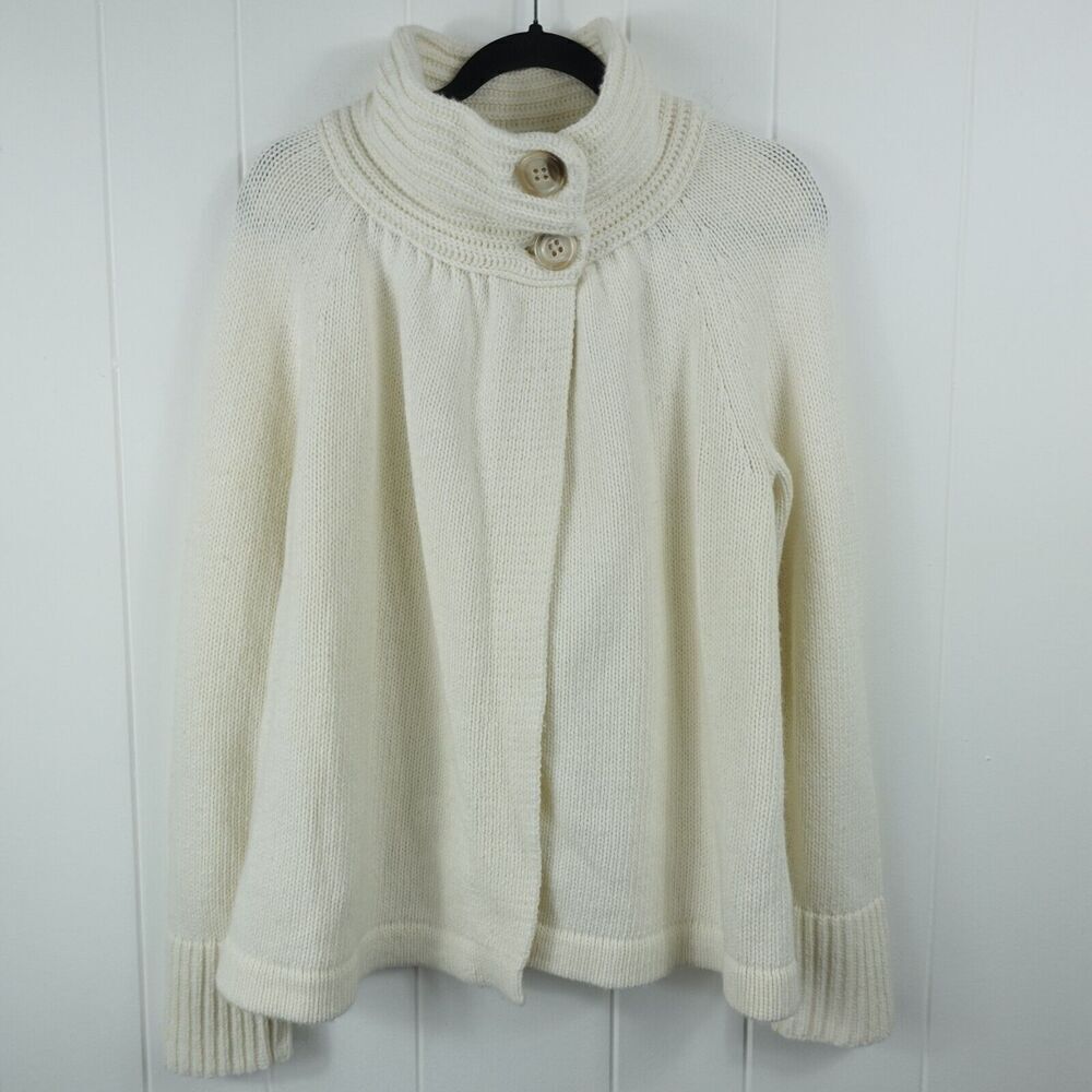 Old Navy Womens Cream Sweater Mock Neck Two Button Closure X-Large